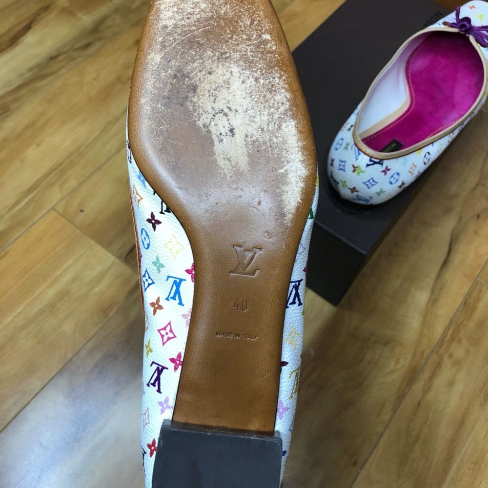 Vintage Louis Vuitton White Monogram Ballet Flats - Picture 6 of 8